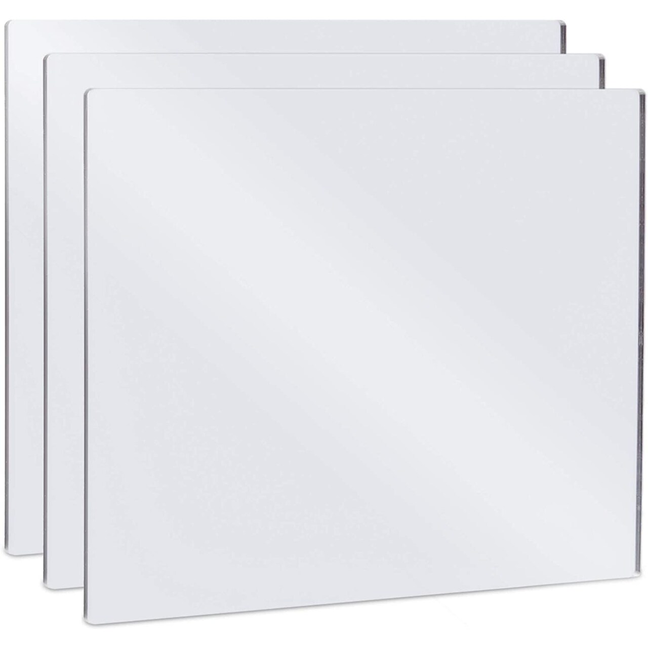 Acrylic Mirror Sheets, Shatter Resistant (3mm, 10 x 8 in, 3 Pack